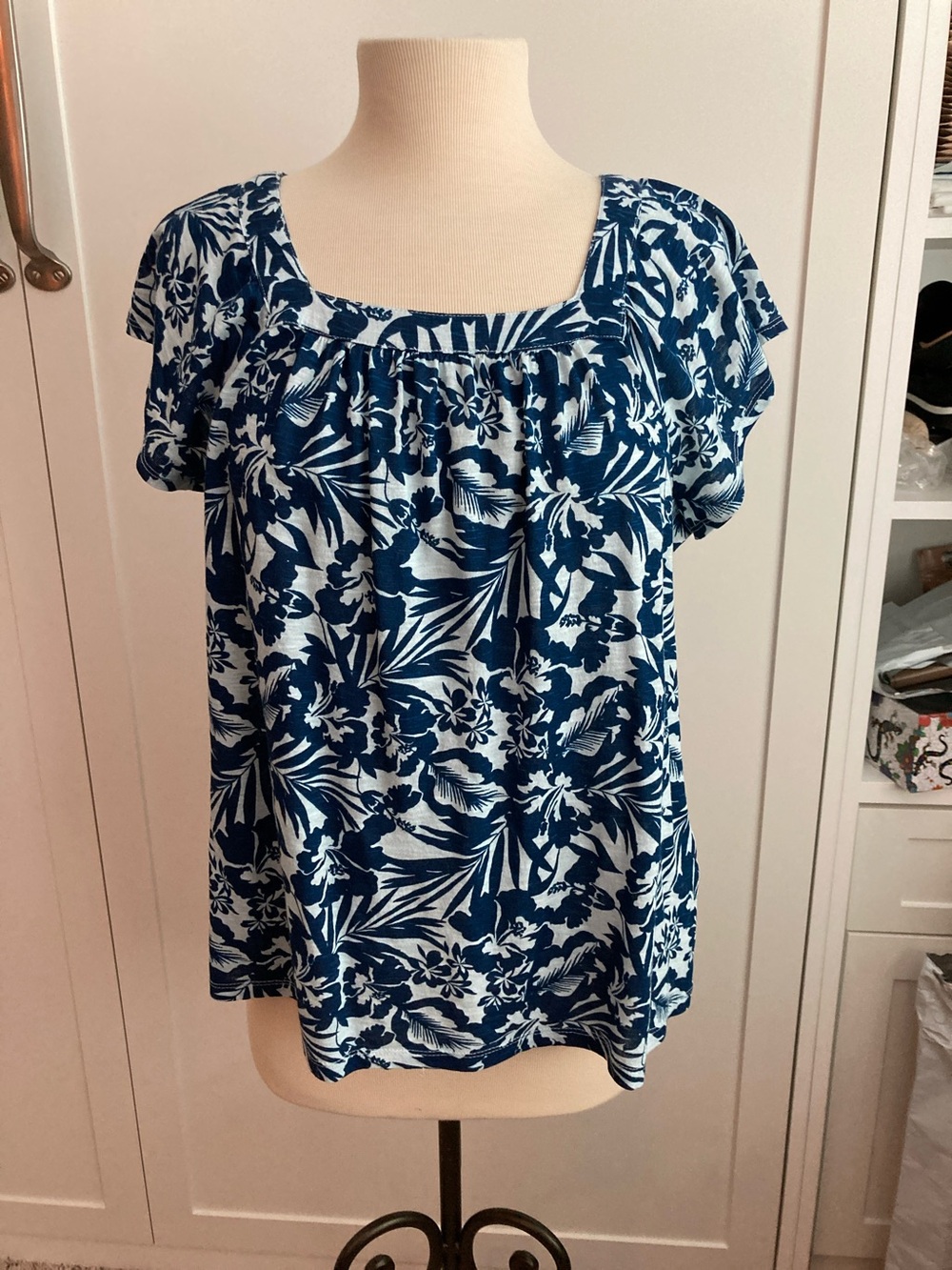Style & Co square neck top in charcoal